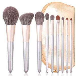 Luxury Enzo Ken 9pcs Professional Unique Cosmetic Makeup Brushes Set with Case